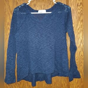 Navy Blue long sleeve woven shirt size M